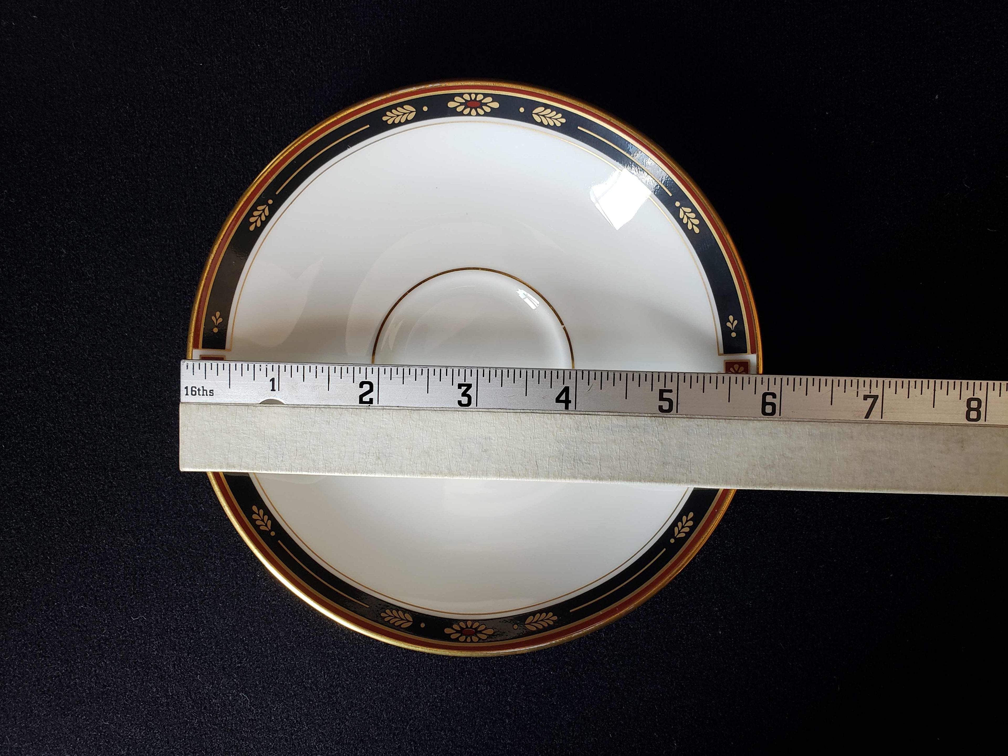 Vintage Lenox Regency Black Tea Cup with Saucer (lot 1934)