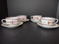 GDA Limoges France Wright Tyndale Van Roden 4 x Teacup & Saucer Pink (lot 739)