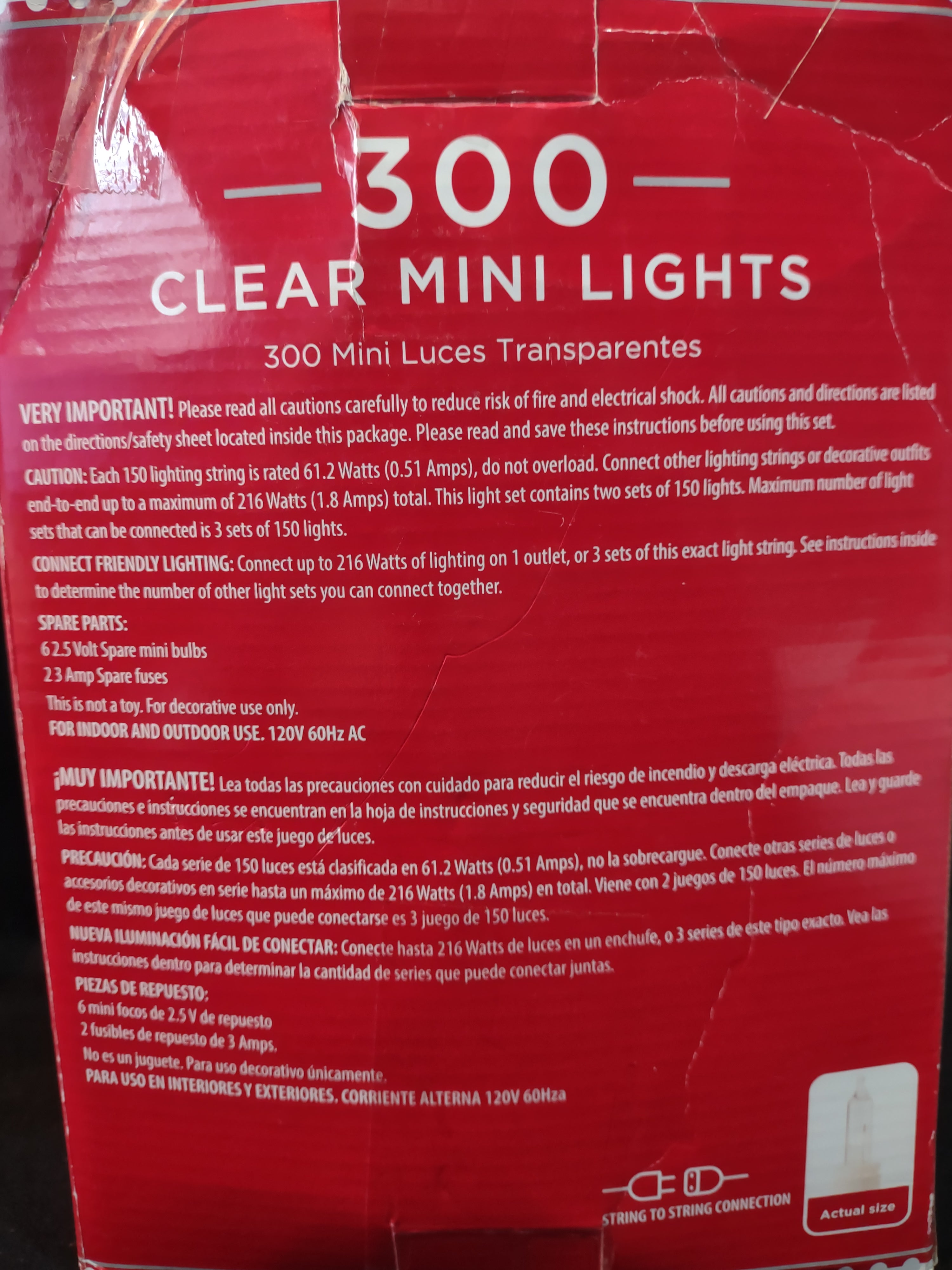 Christmas 650 Clear Mini Lights Whit Wire Indoor Outdoor Aprox. 142' (Lot 4387)