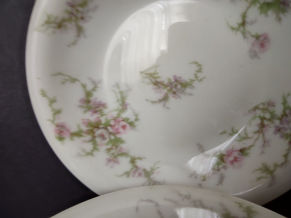 Haviland Limoges 7 x Small Bowl 5-1/2" Pink White Cabbage Rose Moss (lot 907)