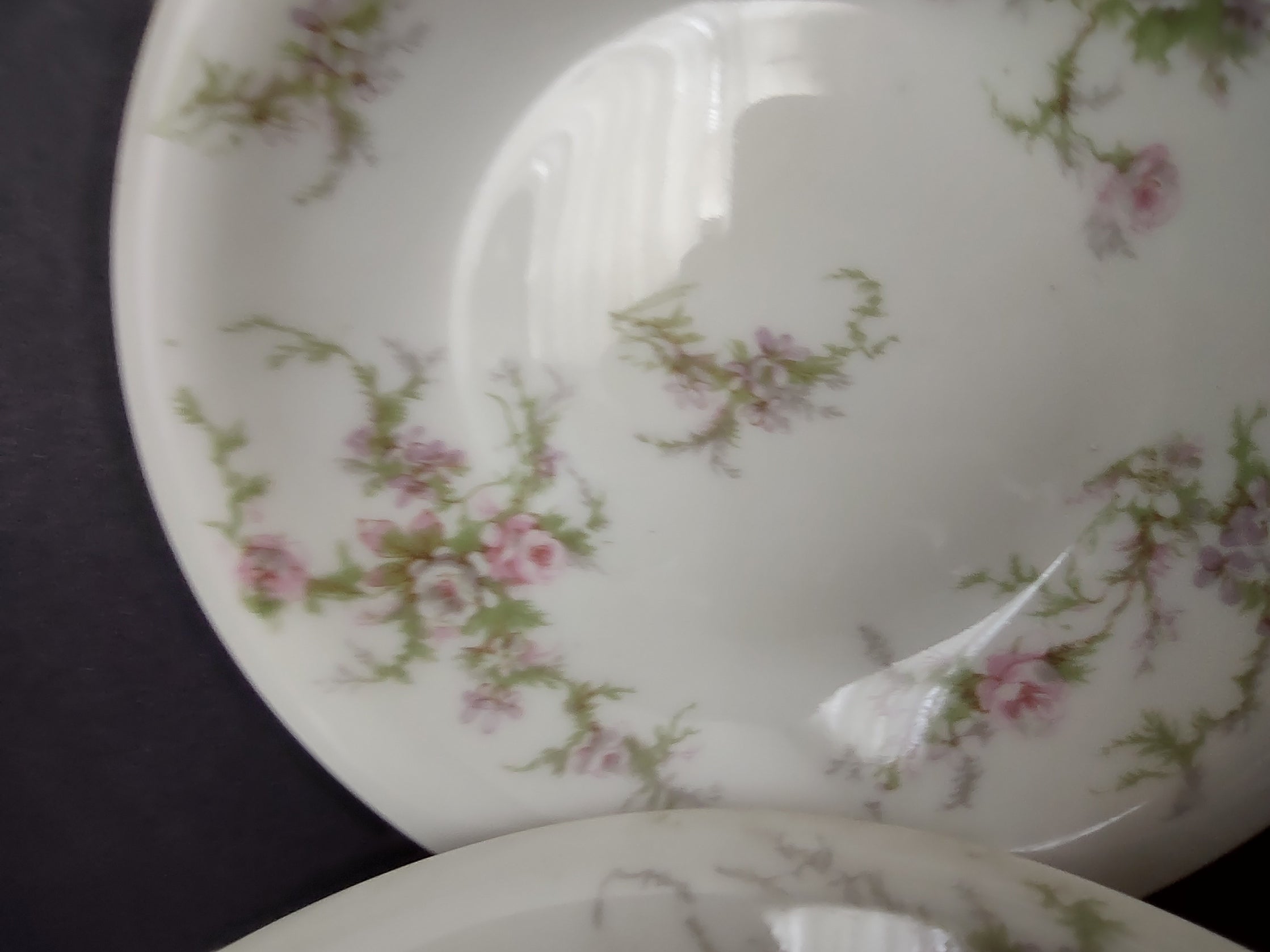 Haviland Limoges 7 x Small Bowl 5-1/2" Pink White Cabbage Rose Moss (lot 907)