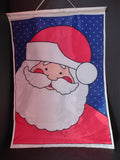 Vintage Double Sided Christmas Avon Santa Nylon Flag 29"x 21" (lot 3384)
