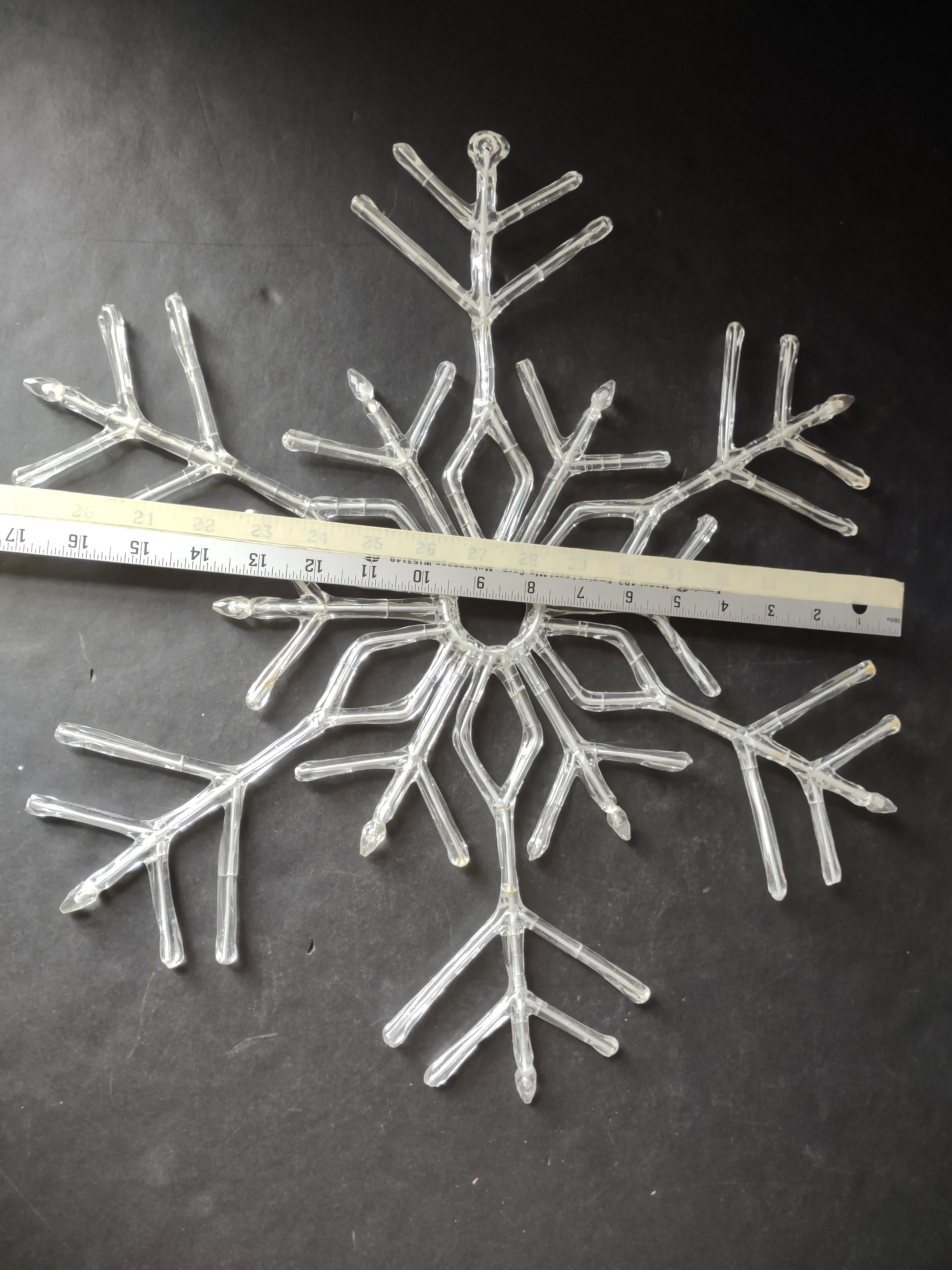 Vintage Christmas Plastic Snowflake 18" Set of 2 (lot 3340)