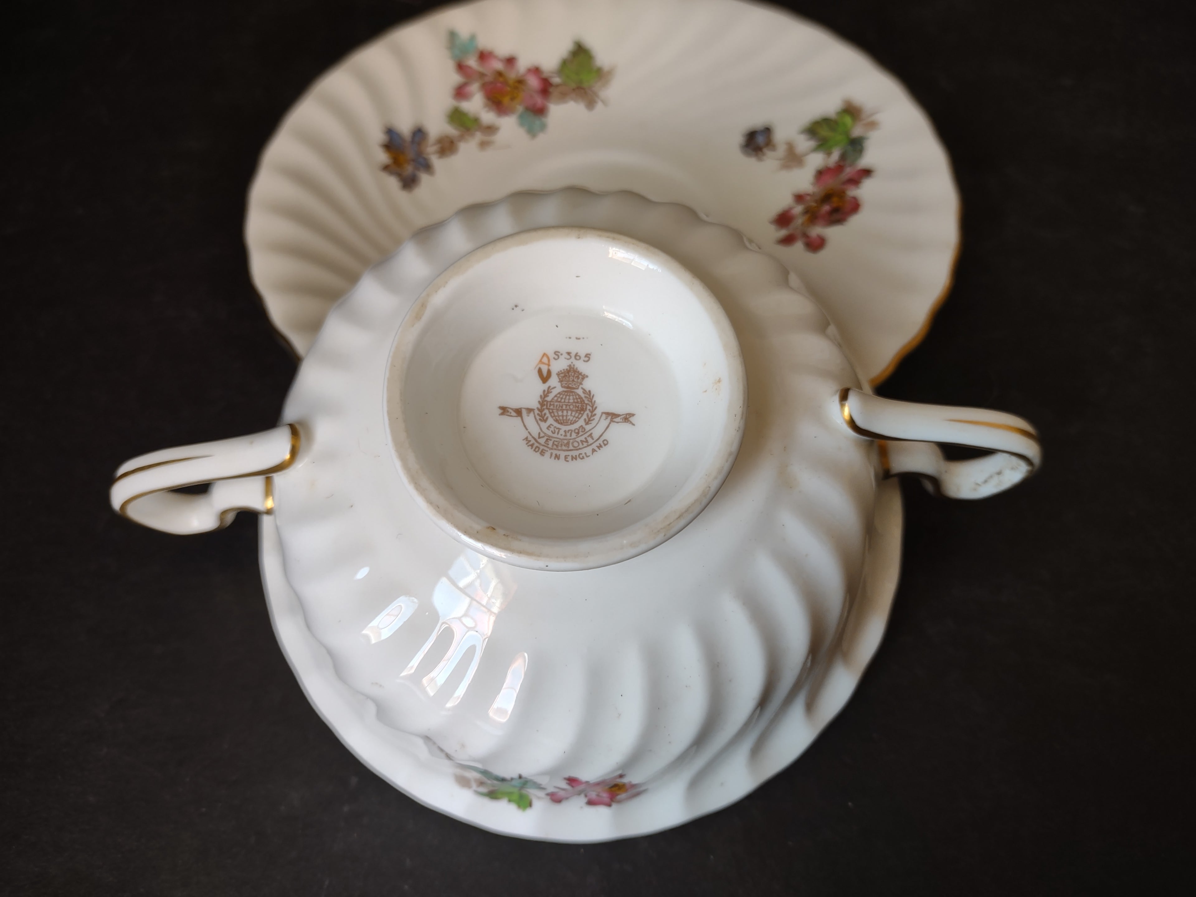 Vintage Minton England Bone China Vermont Bouillon Cup with Liner (lot 5463)