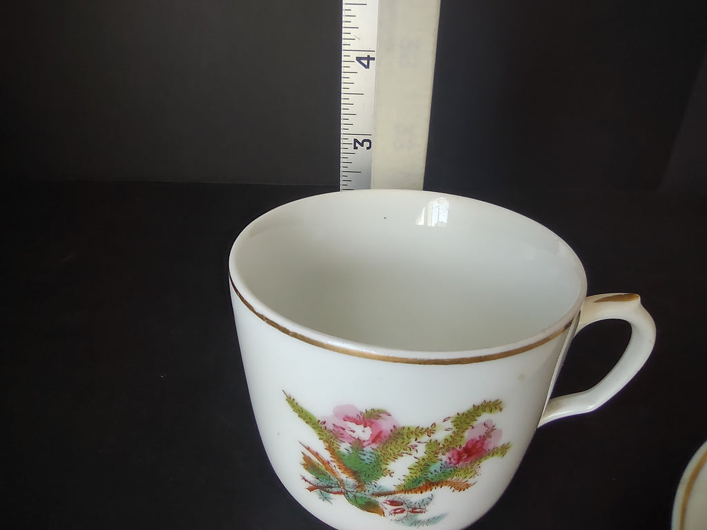 Haviland Limoges Tea Cup Saucer Moss Rose (lot 1056)