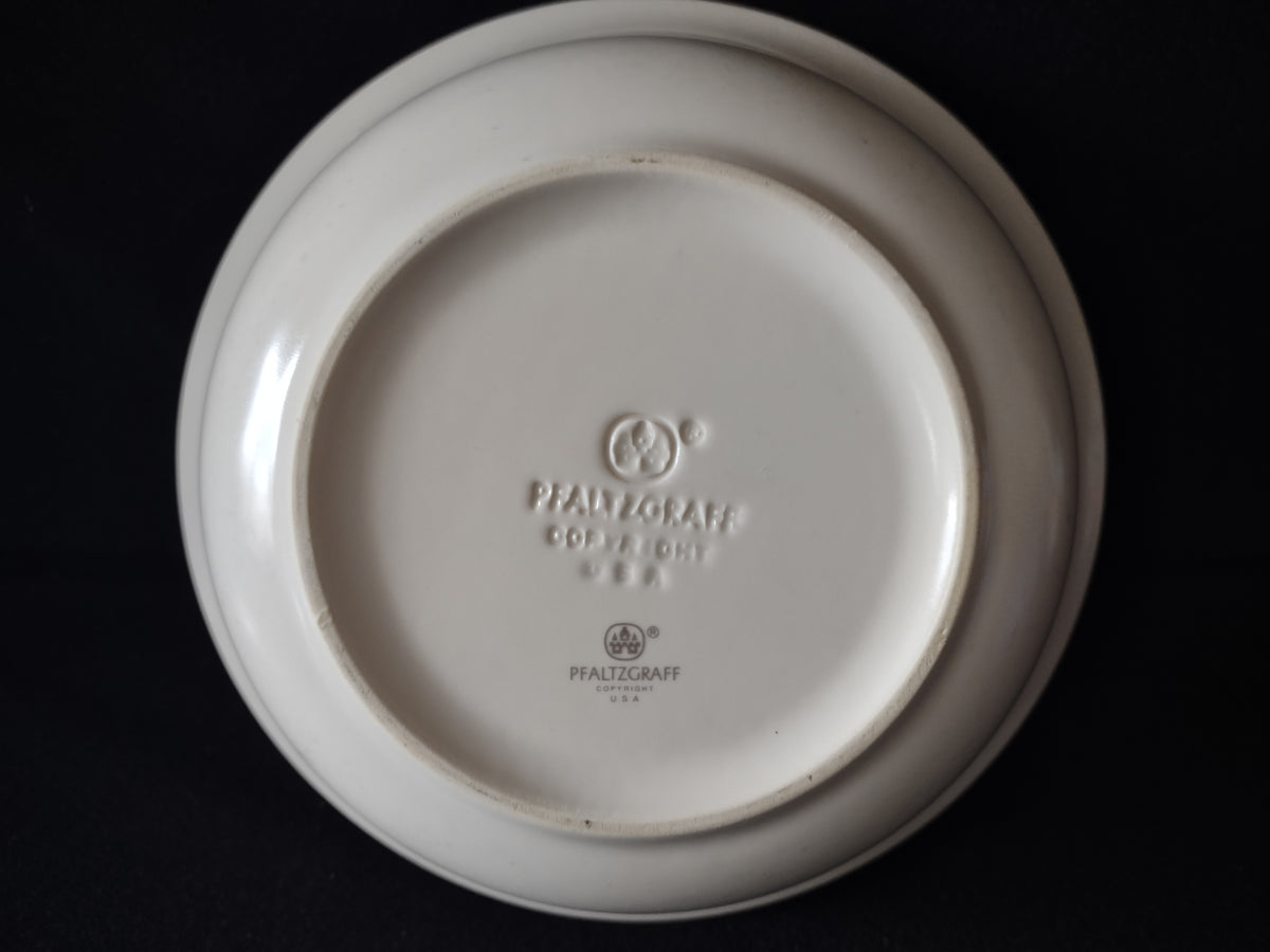 Vintage Pfaltzgraff Tea Rose Serving Bowl Pink & Blue Floral Cream [6399]