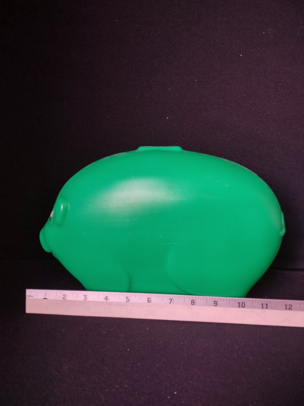 Vintage Blow Mold Green Pig Coin Piggy Bank Holds $800 Worth Quarters (lot 2677c