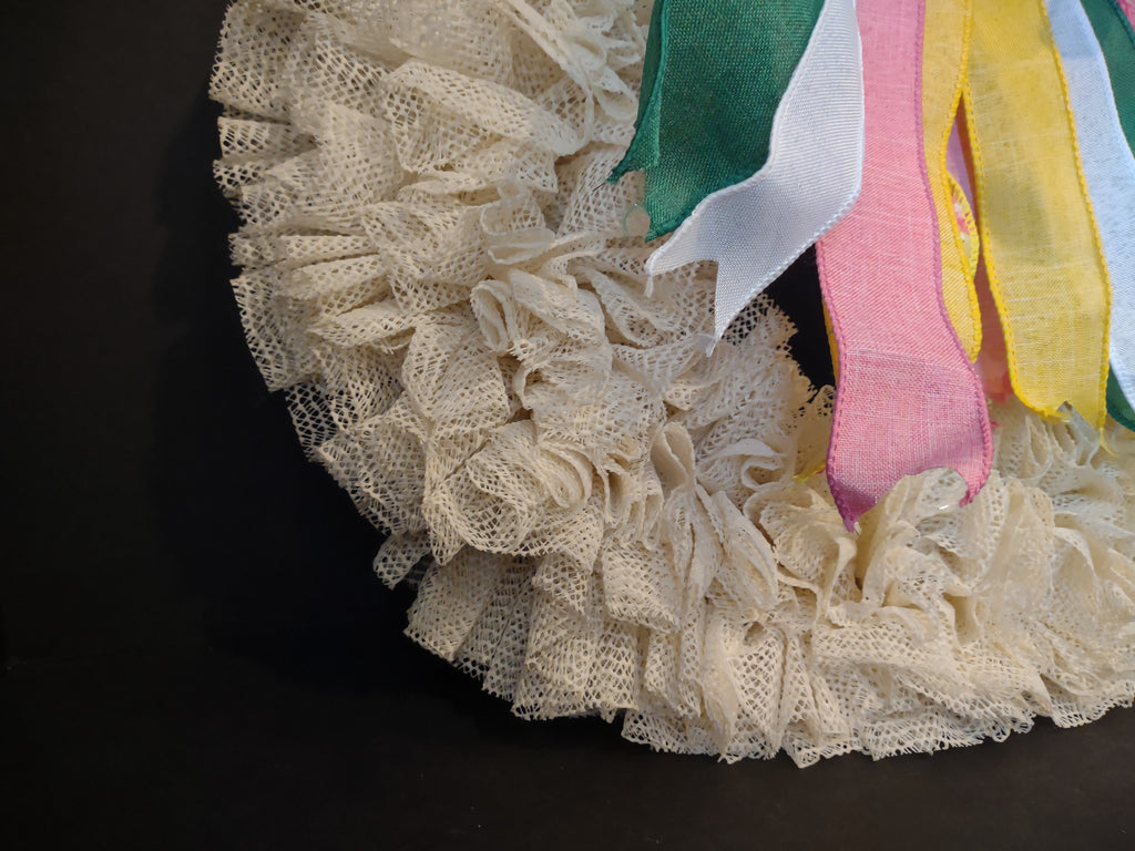 Front Door Wreath Mesh Decor Easter Spring (lot 1364)