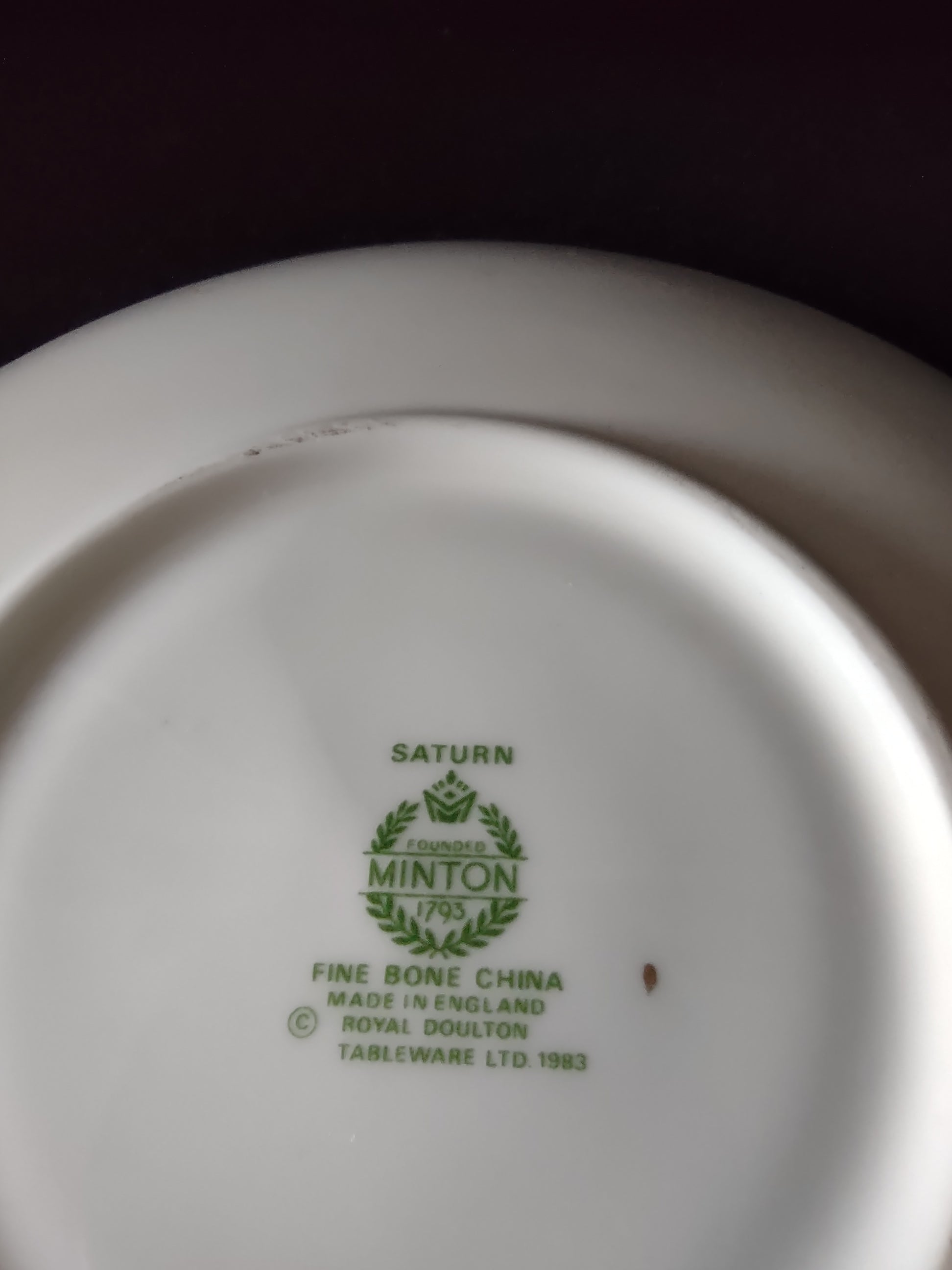 Vintage Minton Saturn Black Tea Cup Saucer Bone China Black Gold (Lot 5492)