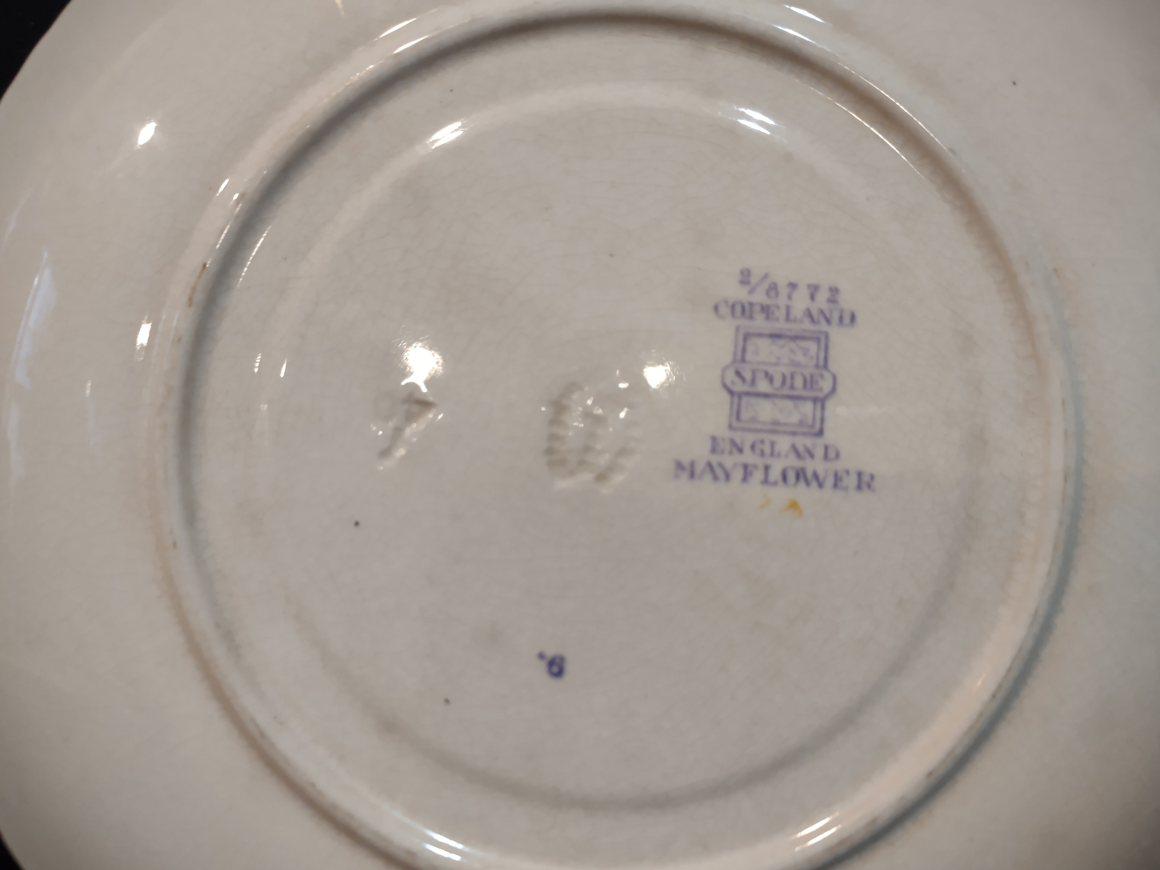 Vintage Spode England Ironstone Mayflower Liner for Soup Cup Cottage (lot 5710)