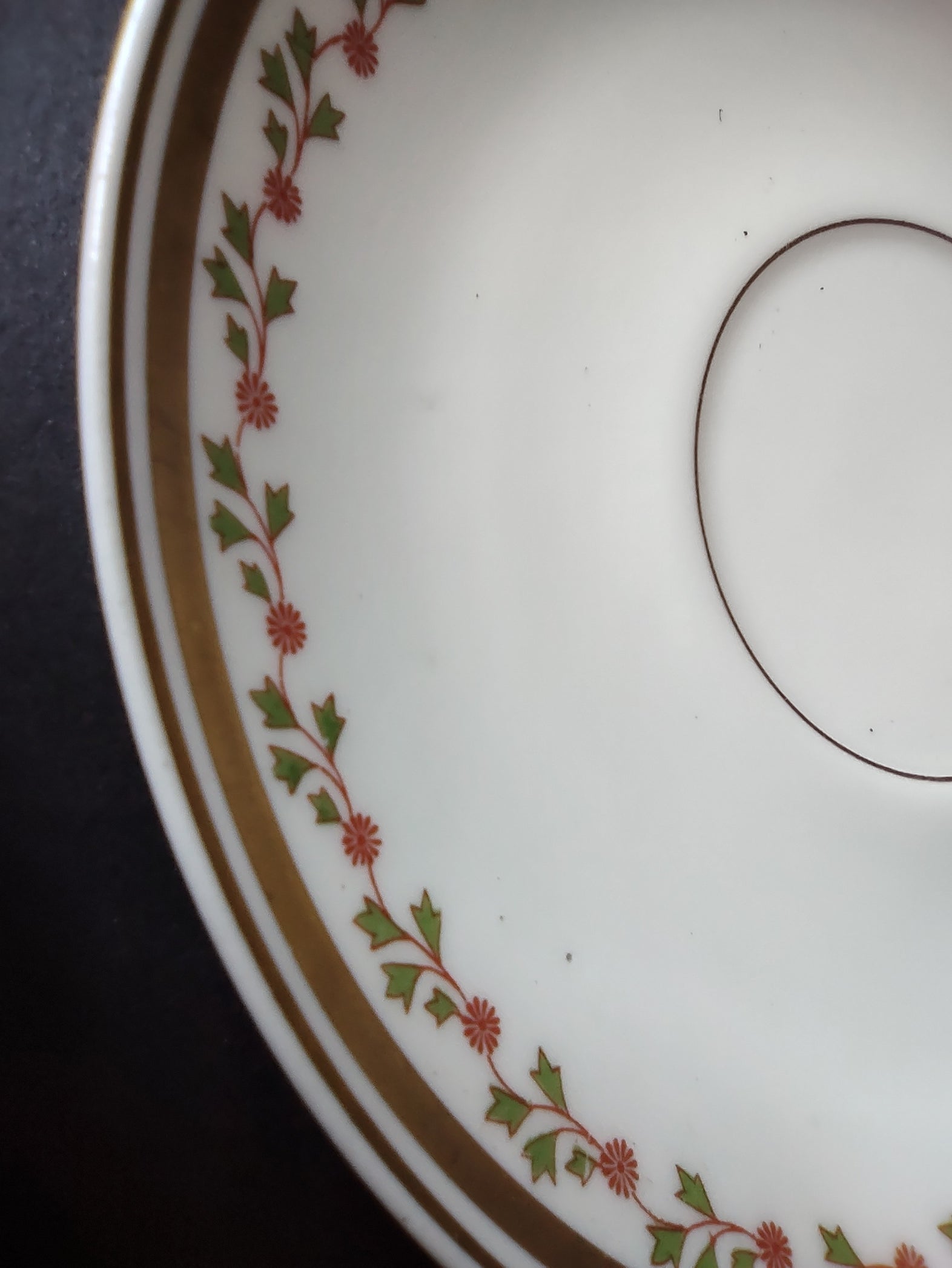 Old Abbey France Limoges Saucer ONLY Clover Gold Trim (lot 868)