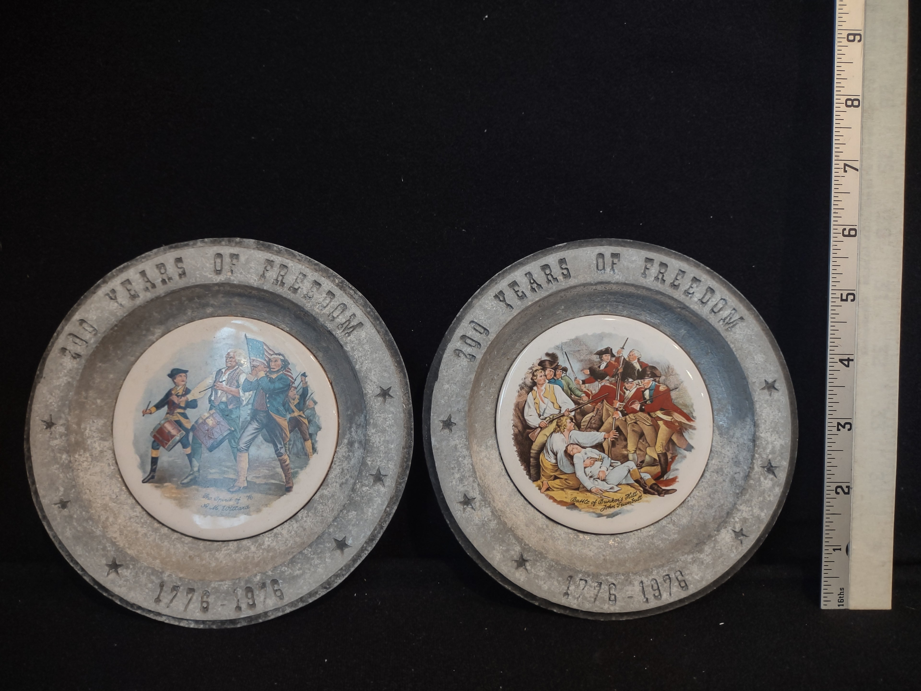 Dura-cast Wall Plates 200 Years of Freedom Patriotic Made in USA (lot 2657c)