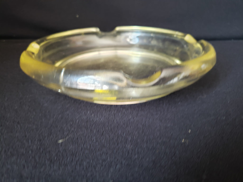 Vintage Mid Century Modern Clear Glass Ashtray 7-1/2" (lot 2166)