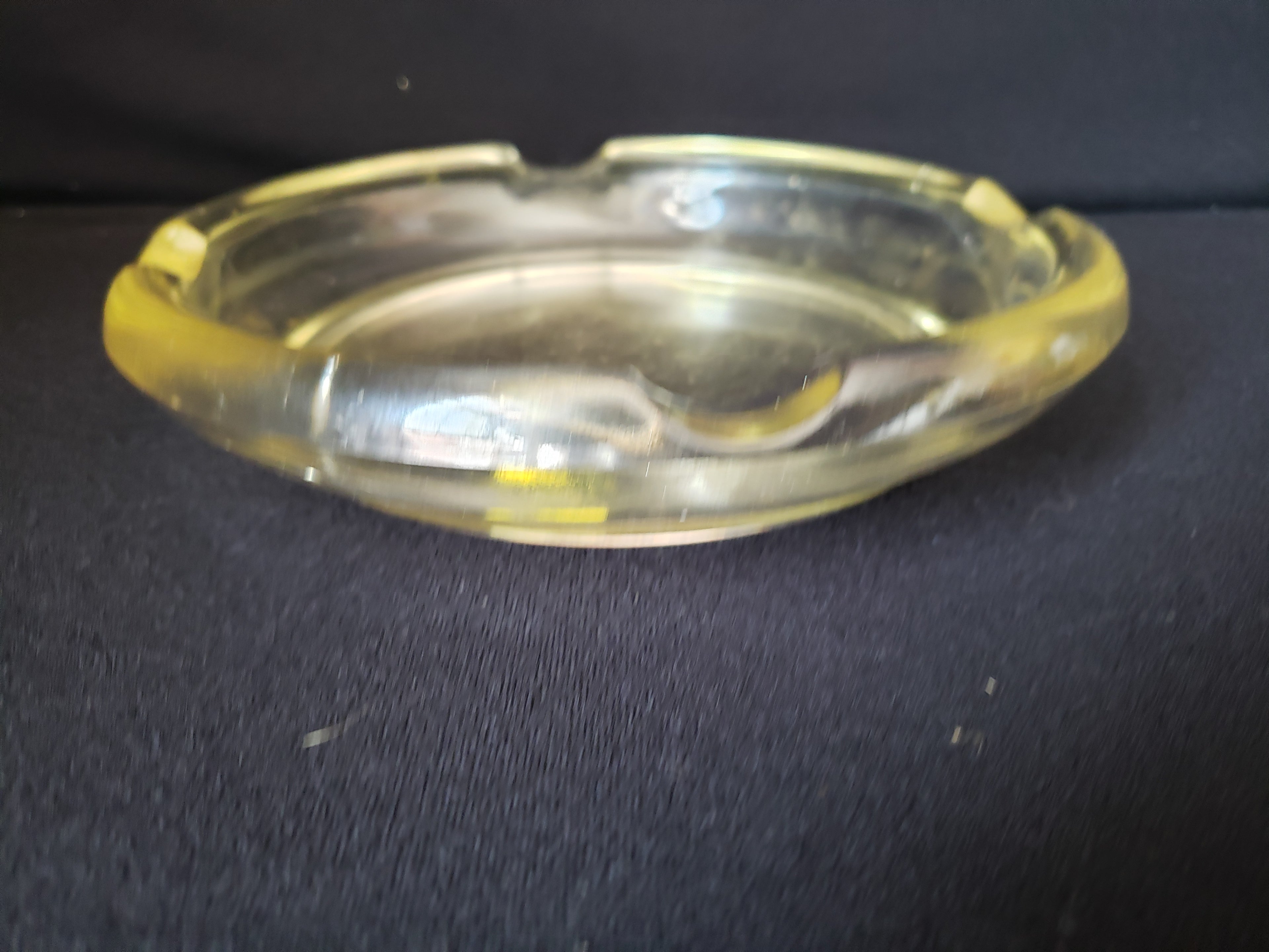 Vintage Mid Century Modern Clear Glass Ashtray 7-1/2" (lot 2166)