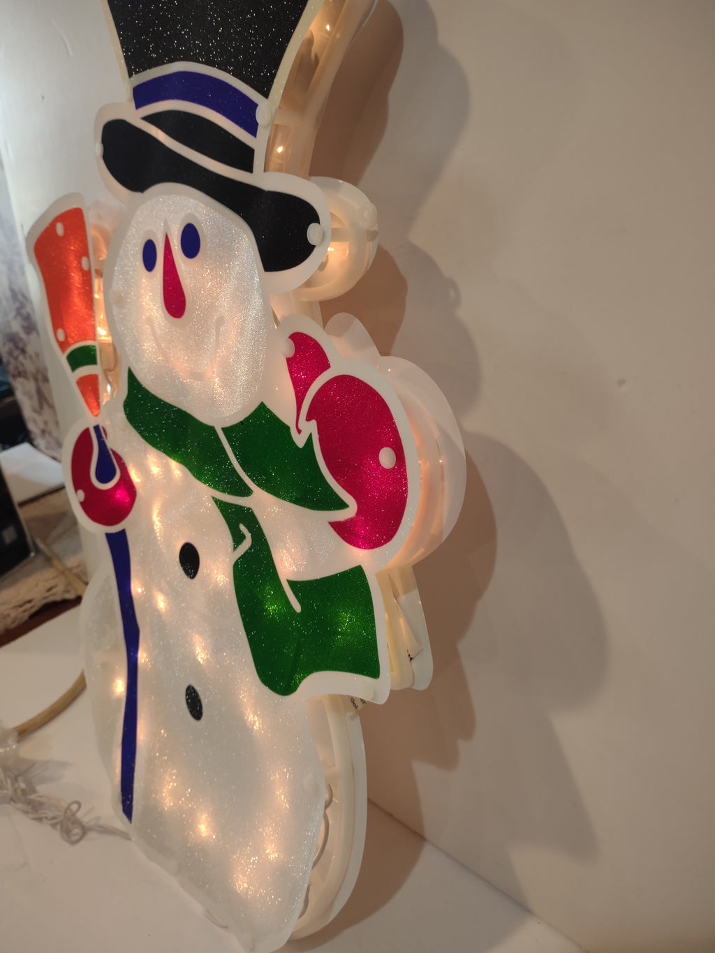 Christmas 20" Snowman Window Light Up Sculpture Indoor/Outdoor (lot 2771c)