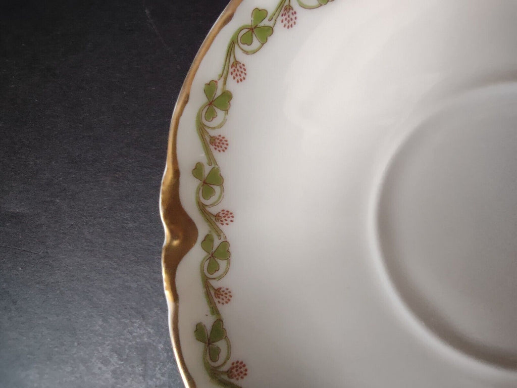 Haviland Limoges Green Gold Clover Shamrock Saucer Plate 5-1/2" (lot 610)