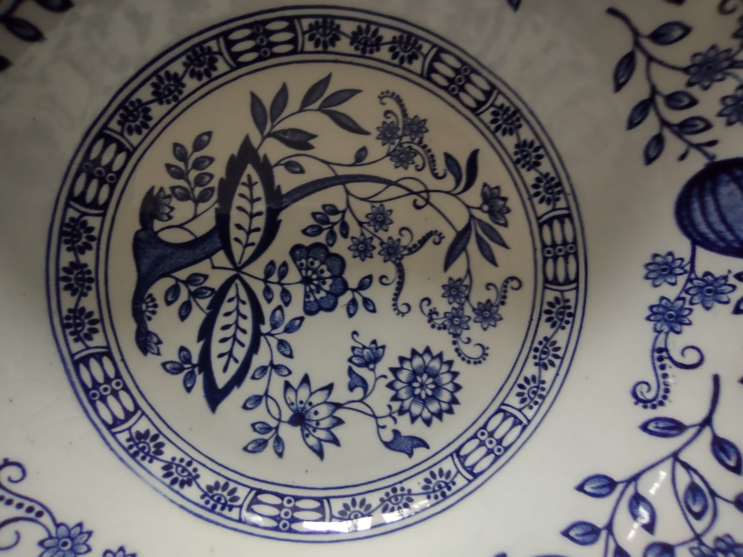Vintage Enouch Wedgwood Blue Heritage Soup Cereal Bowl Ironstone England (5970)