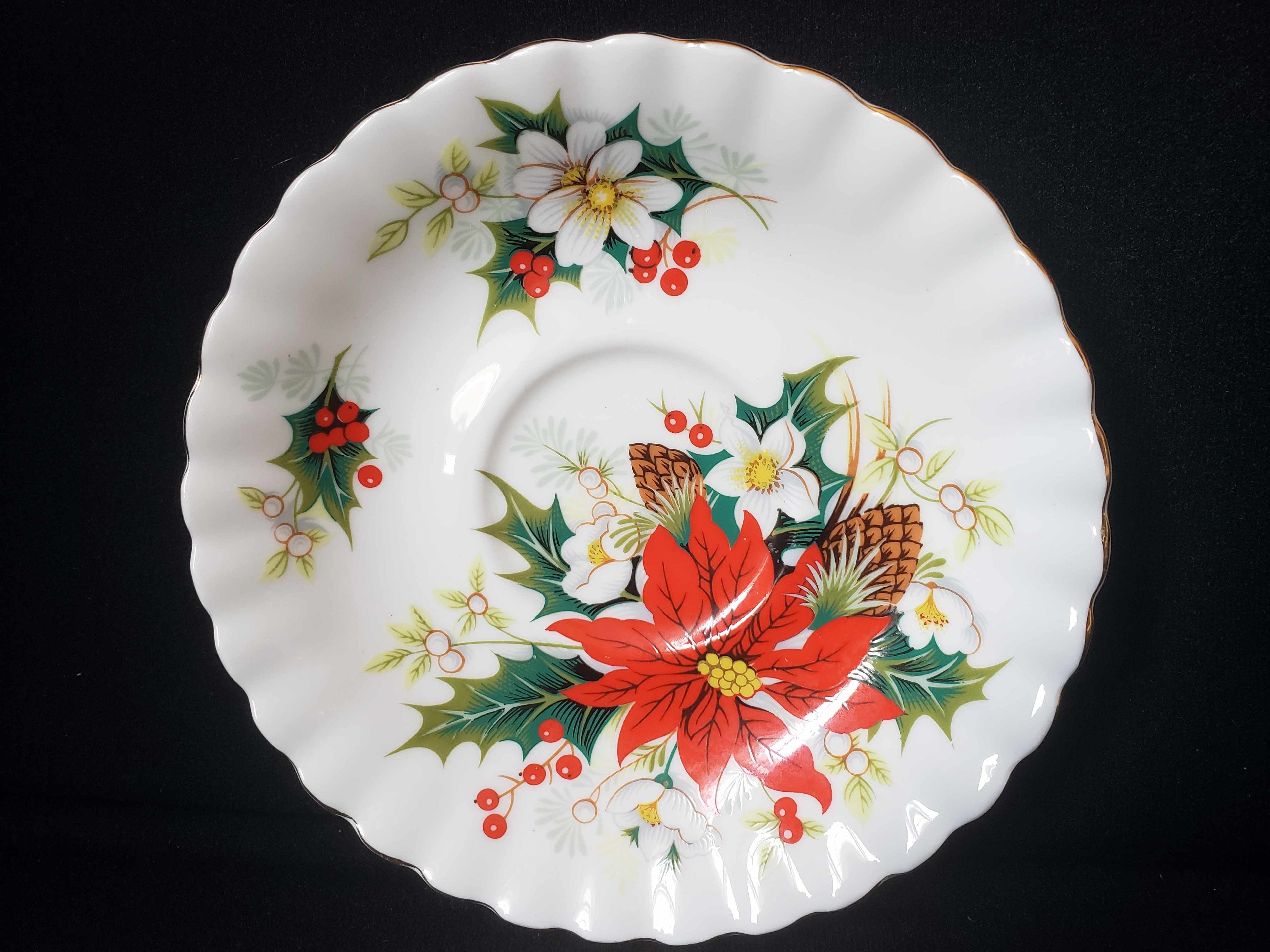 Vintage Royal Albert Bone China Yuletide Saucer ONLY (lot 2014)