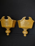 Vintage Plastic Wall Pocket Planter x 2 Home Interiors Homco (lot 2520c)