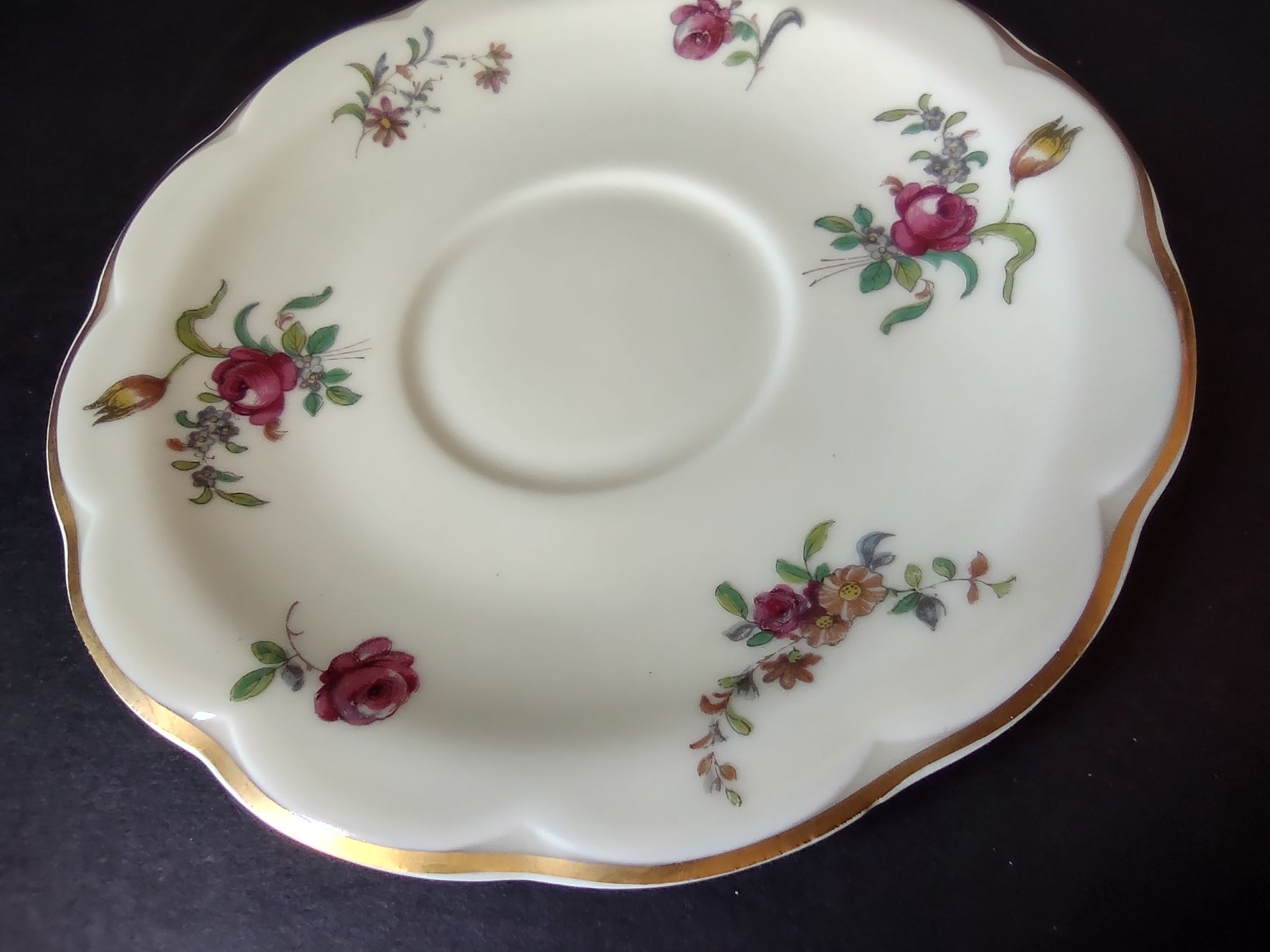 Haviland Limoges Saucer ONLY Peony Flower Cream Color (lot 928)