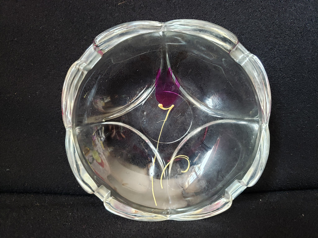 Vintage Fidenza Glass Ashtray Tulip Flower 4" (2151)
