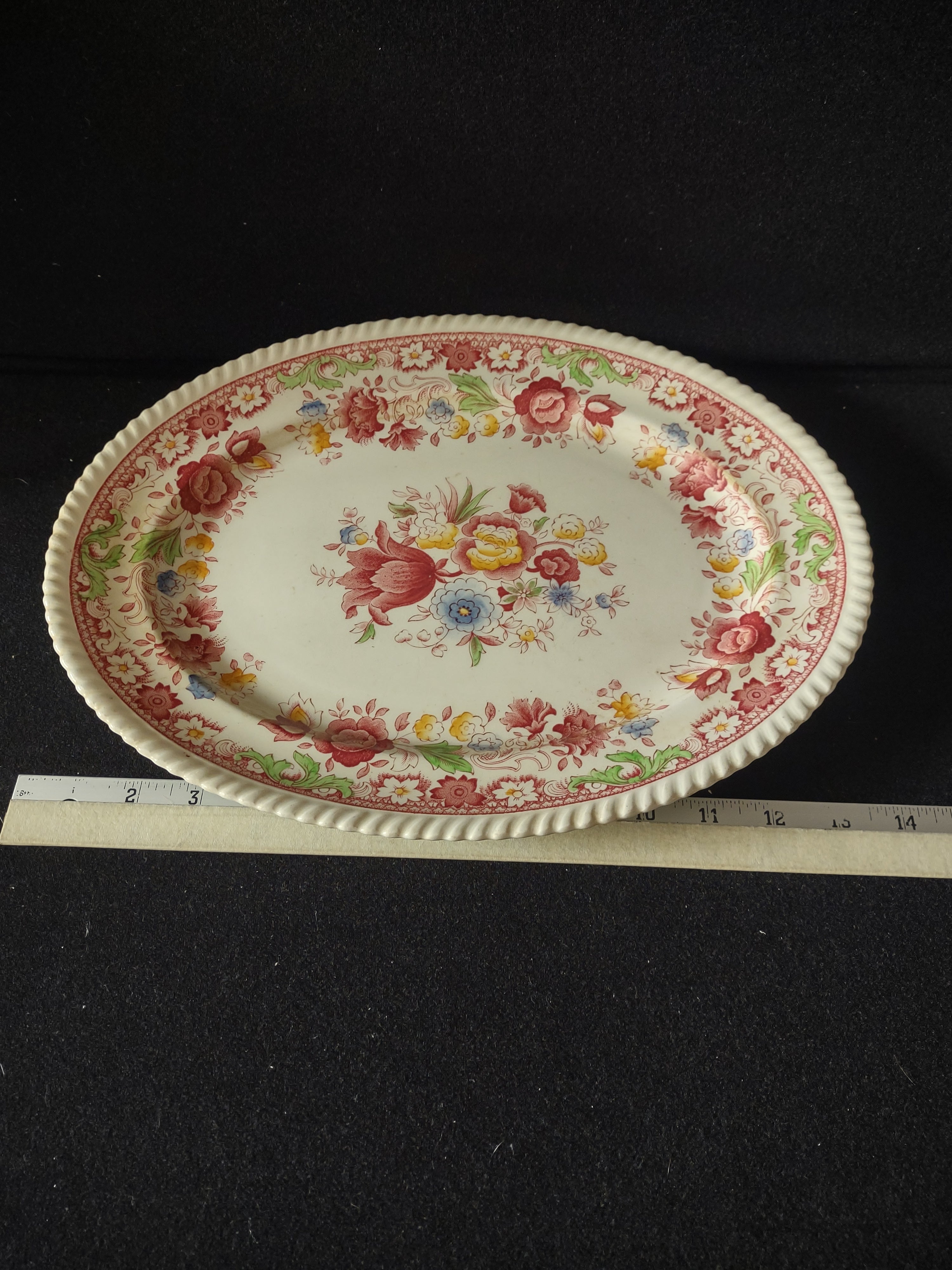 Vintage Johnson Brothers Oval Serving Platter Ironstone Winchester Pink (Lot5669