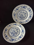 Vintage Enouch Blue Heritage 10" Dinner Plate Ironstone England Set Of 2 (5974)