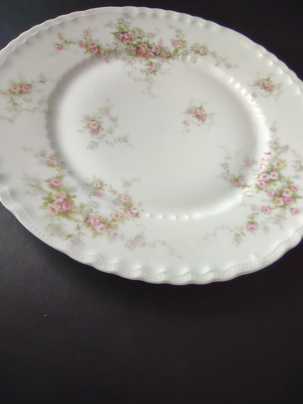 Haviland Limoges Set of Dinner Luncheon Plate Pink Purple Yellow Rose (lot 843)