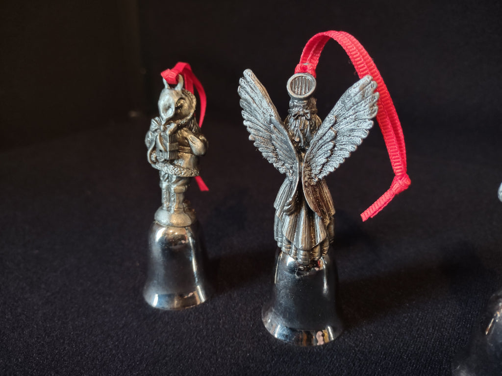 Set of 3 Angel Santa Christmas Tree Ornament Bell (lot 1685)