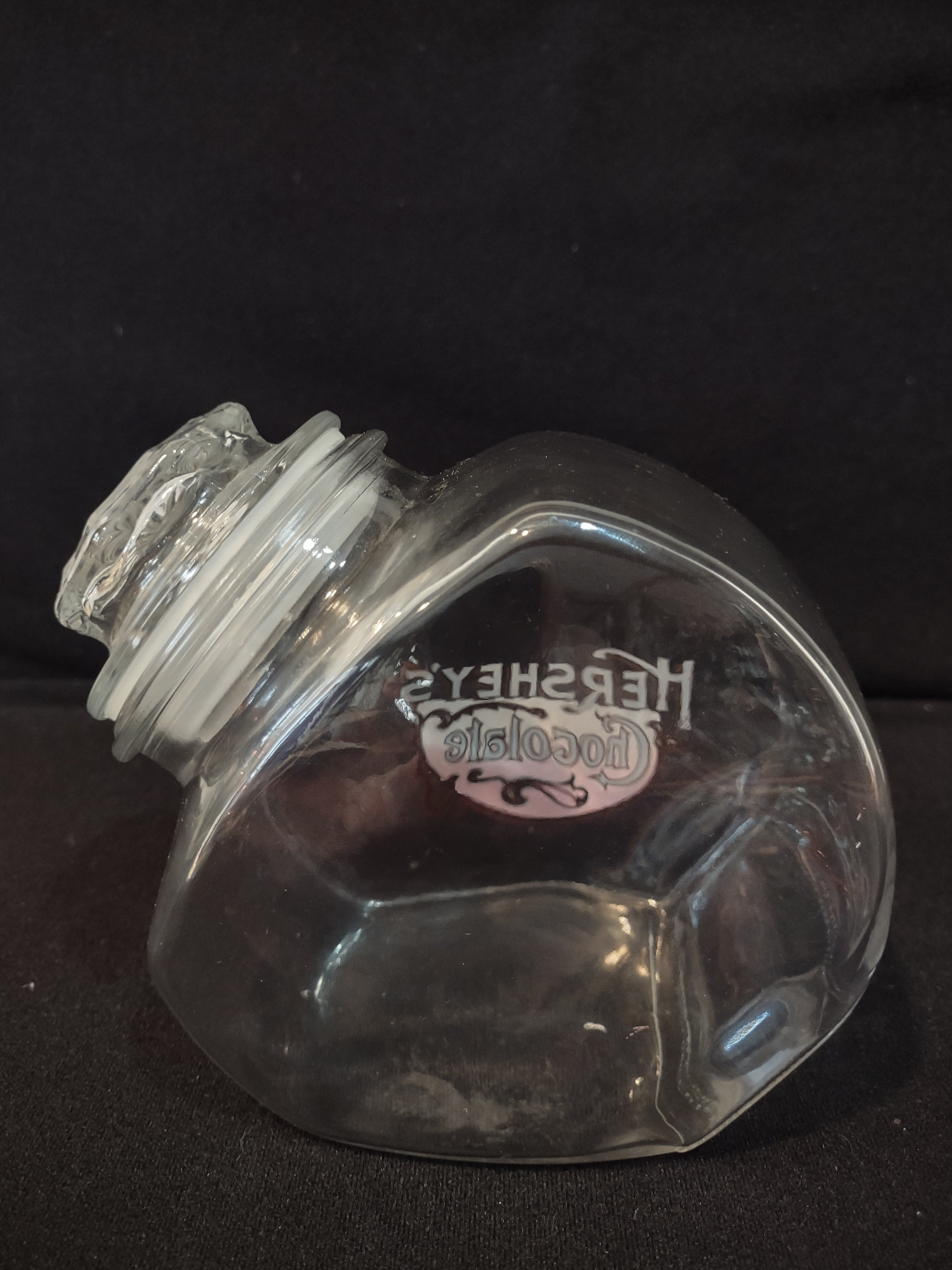 Vintage Hershey's Chocolate Glass Candy Cookie Container Jar (Lot 3051)