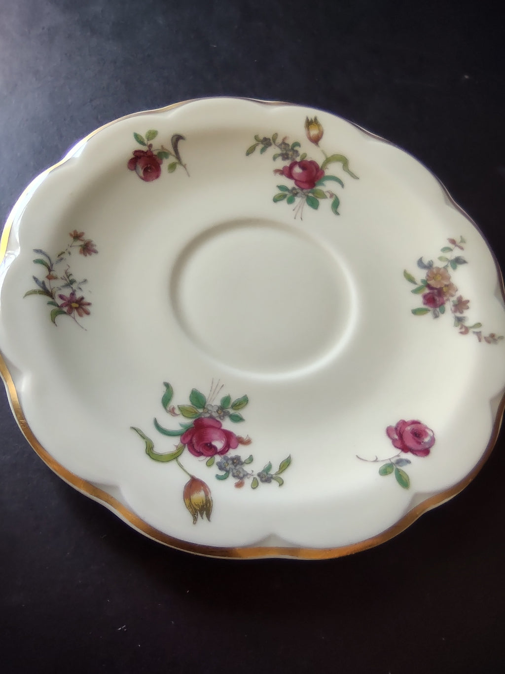Haviland Limoges Saucer ONLY Peony Flower Cream Color (lot 928)