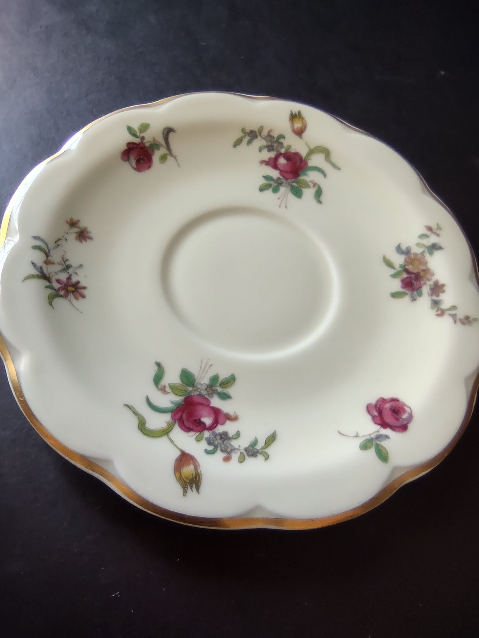 Haviland Limoges Saucer ONLY Peony Flower Cream Color (lot 928)