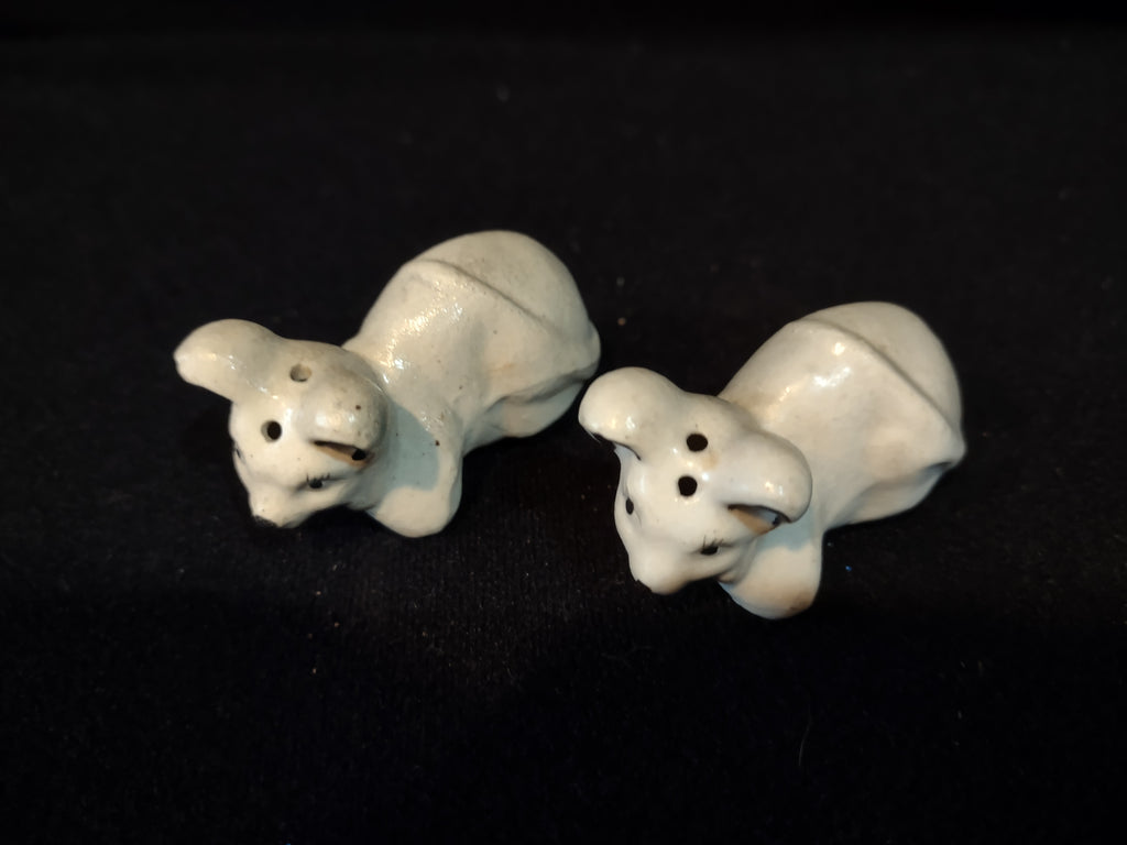 Vintage Japan Ceramic Salt and Pepper Shaker Mouse Mice Really Small (lot 5369)