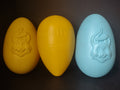 Vintage Blow Mold Easter Egg Blue Yellow with Bunny 12" (lot 1473)