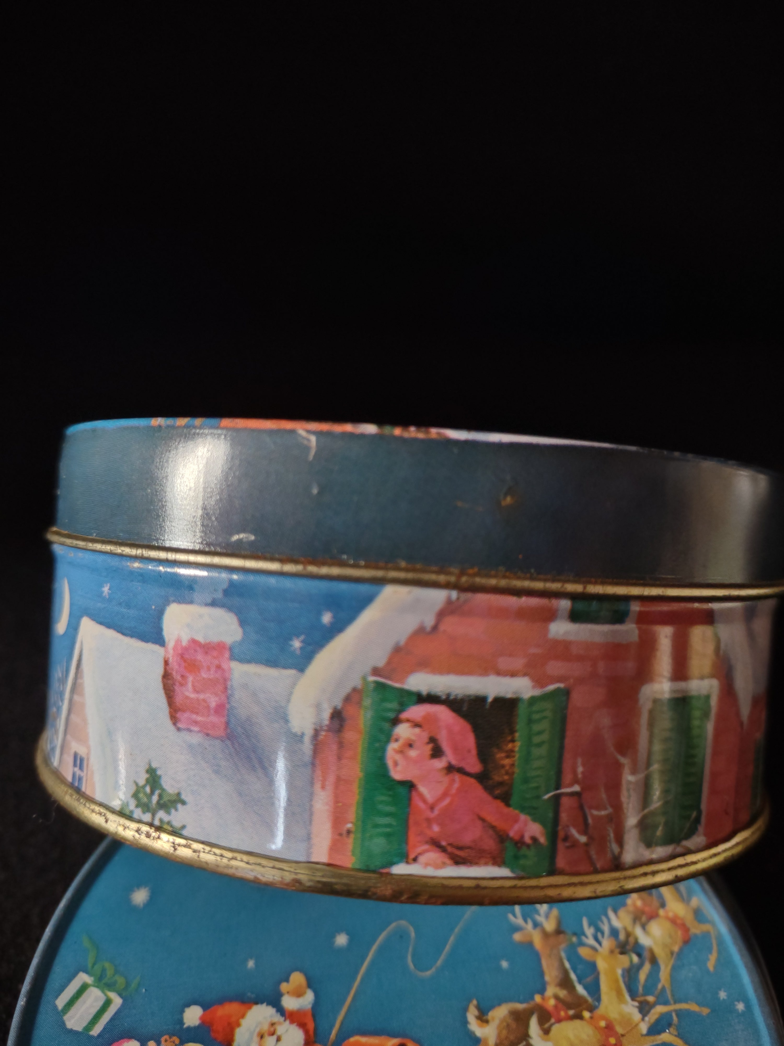 Vintage Christmas Coaster Set Of 6 Metal Tin Jasco Hong Kong (Lot 4805)