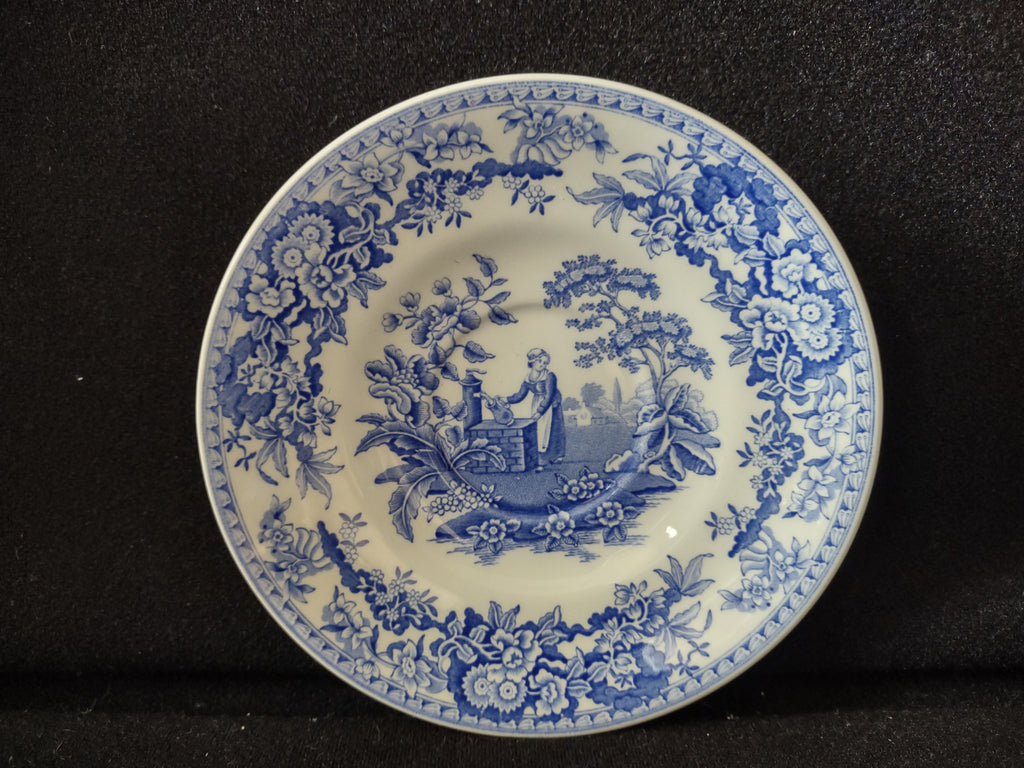 Spode Blue & White Room Teacup Saucer Vintage English Transferware (lot 5841)