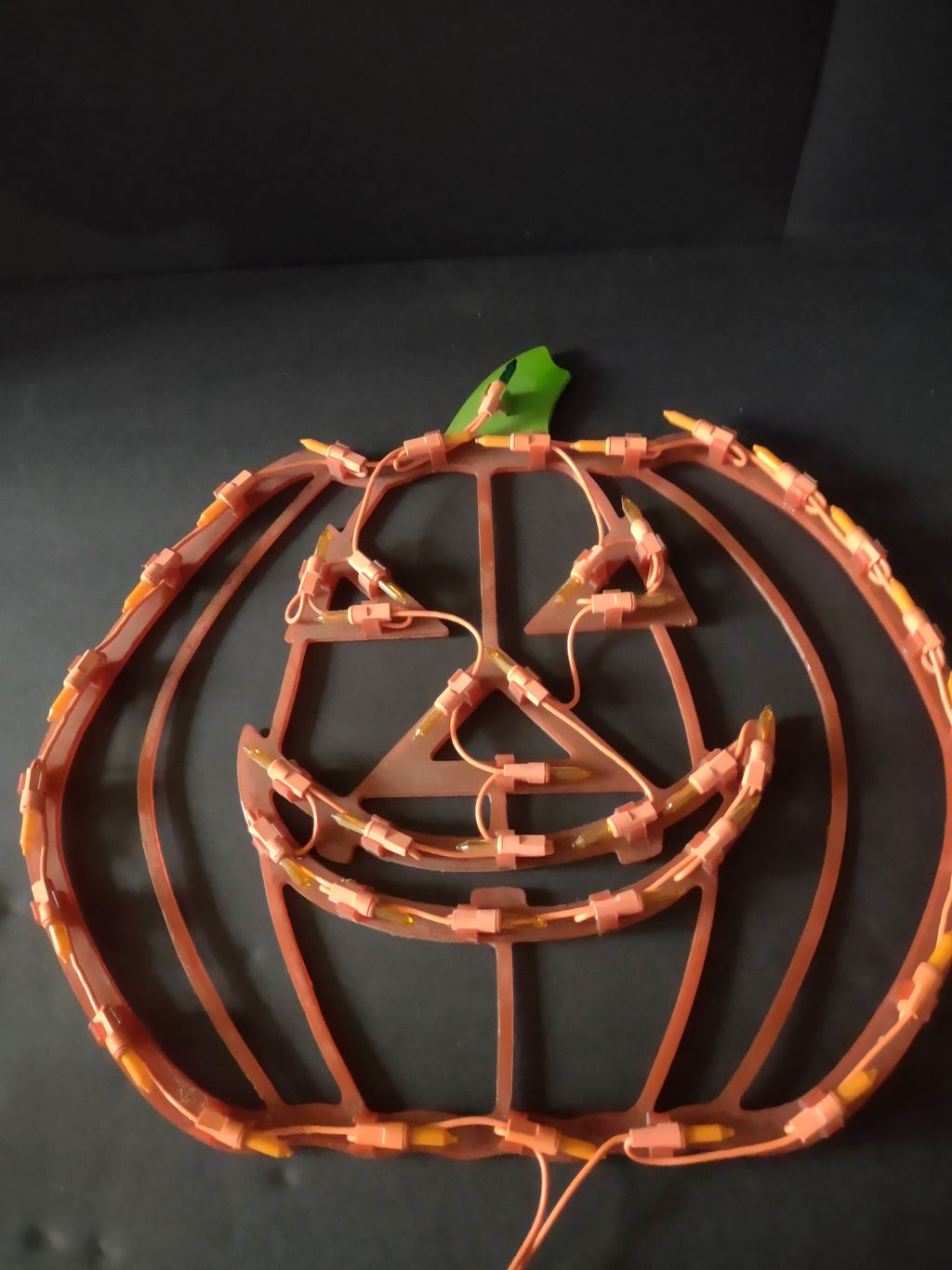 Halloween Lighted Jack O Lantern Window Wall Hanging REPAIRED (Lot 4759)