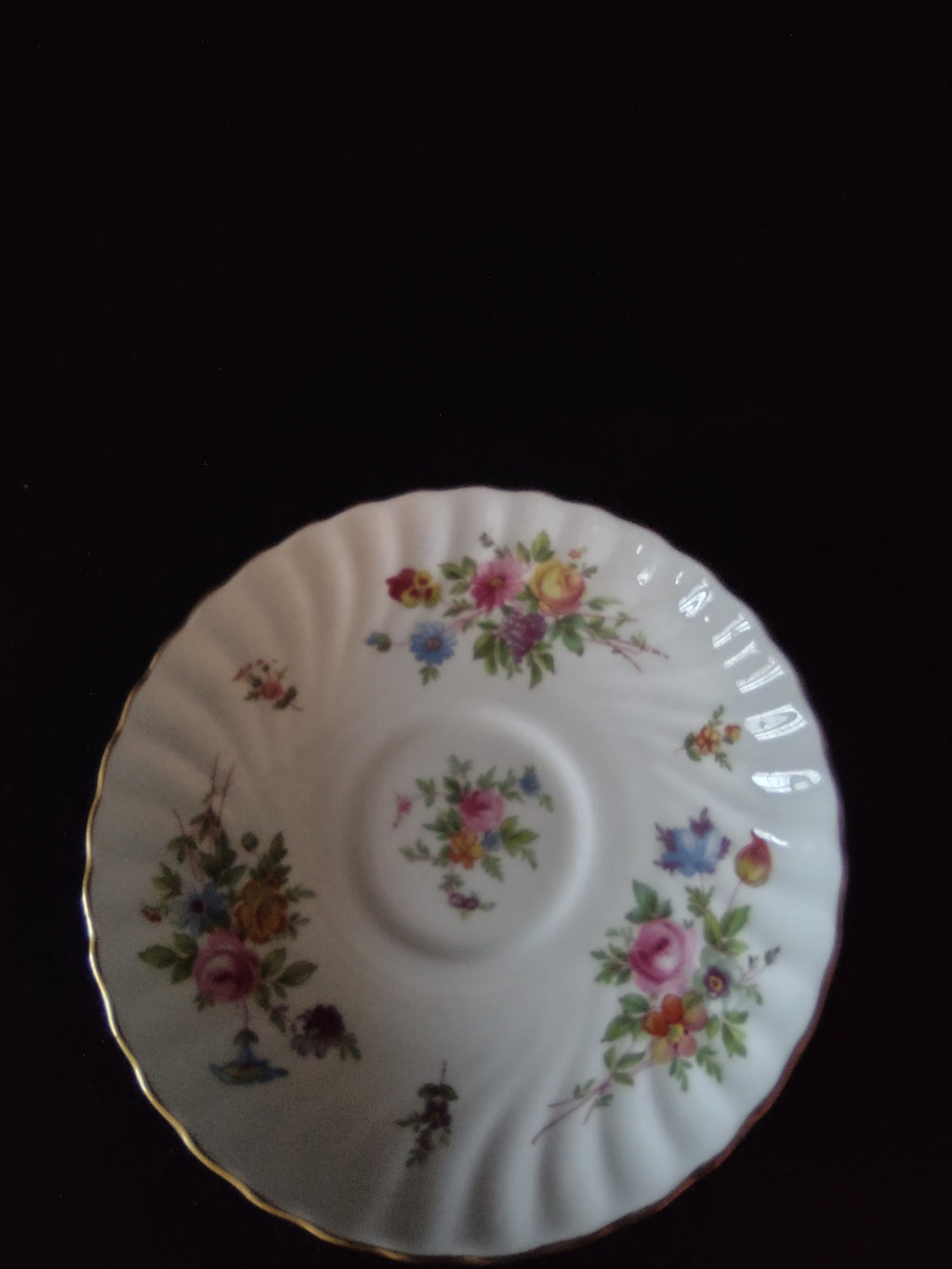 Vintage Minton Marlow Saucer Bone China Floral Scalloped (Lot 5506)