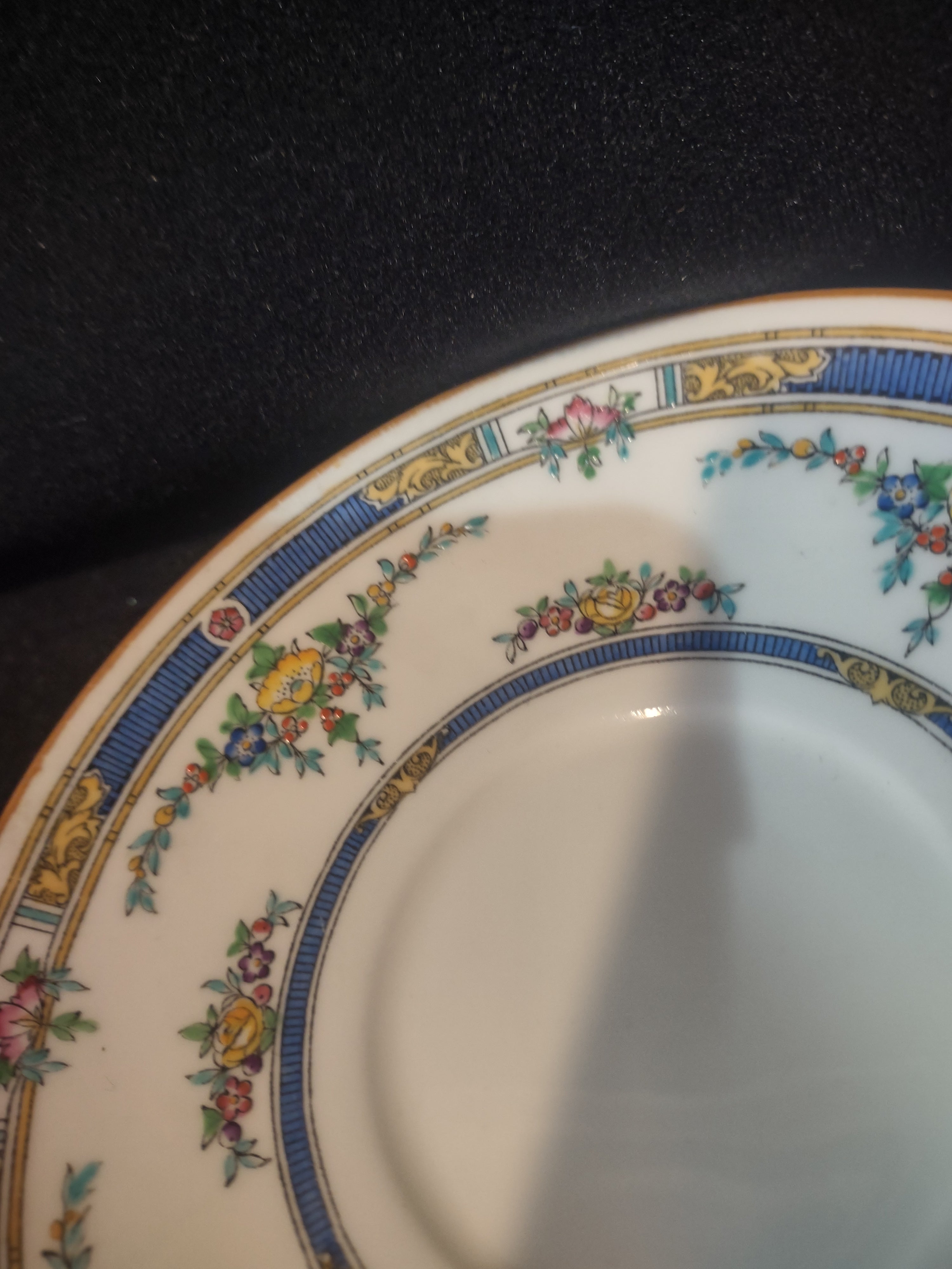 Vintage Minton Princess Saucer Bone China Yellow Blue (Lot 5501)
