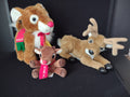 Lot of 3 Plush Rudolph Reindeer Small one is Musical (lot 2358)