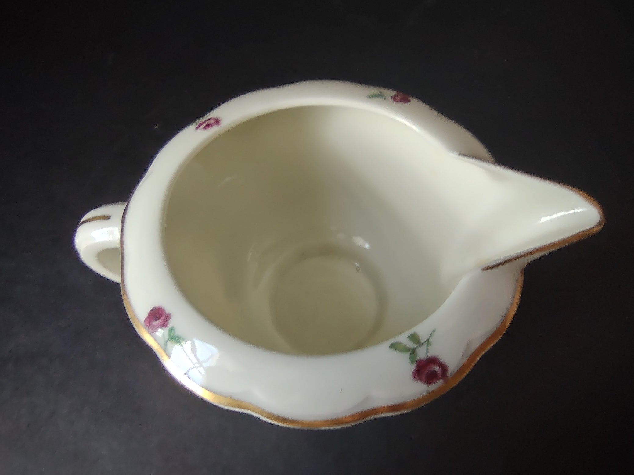 Haviland Limoges Creamer Pitcher Peony Flower Cream (lot 930)