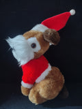 Vintage Wallace Berrie Plush Christmas Dog Santa Suit Hat (Lot 4537)