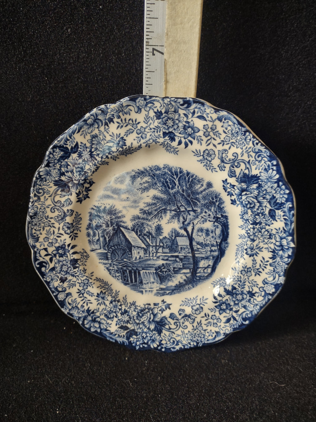 Vintage Johnson Brothers 6" Plate Mill Stream Blue Set Of 2 IMPERFECT (Lot 5583)