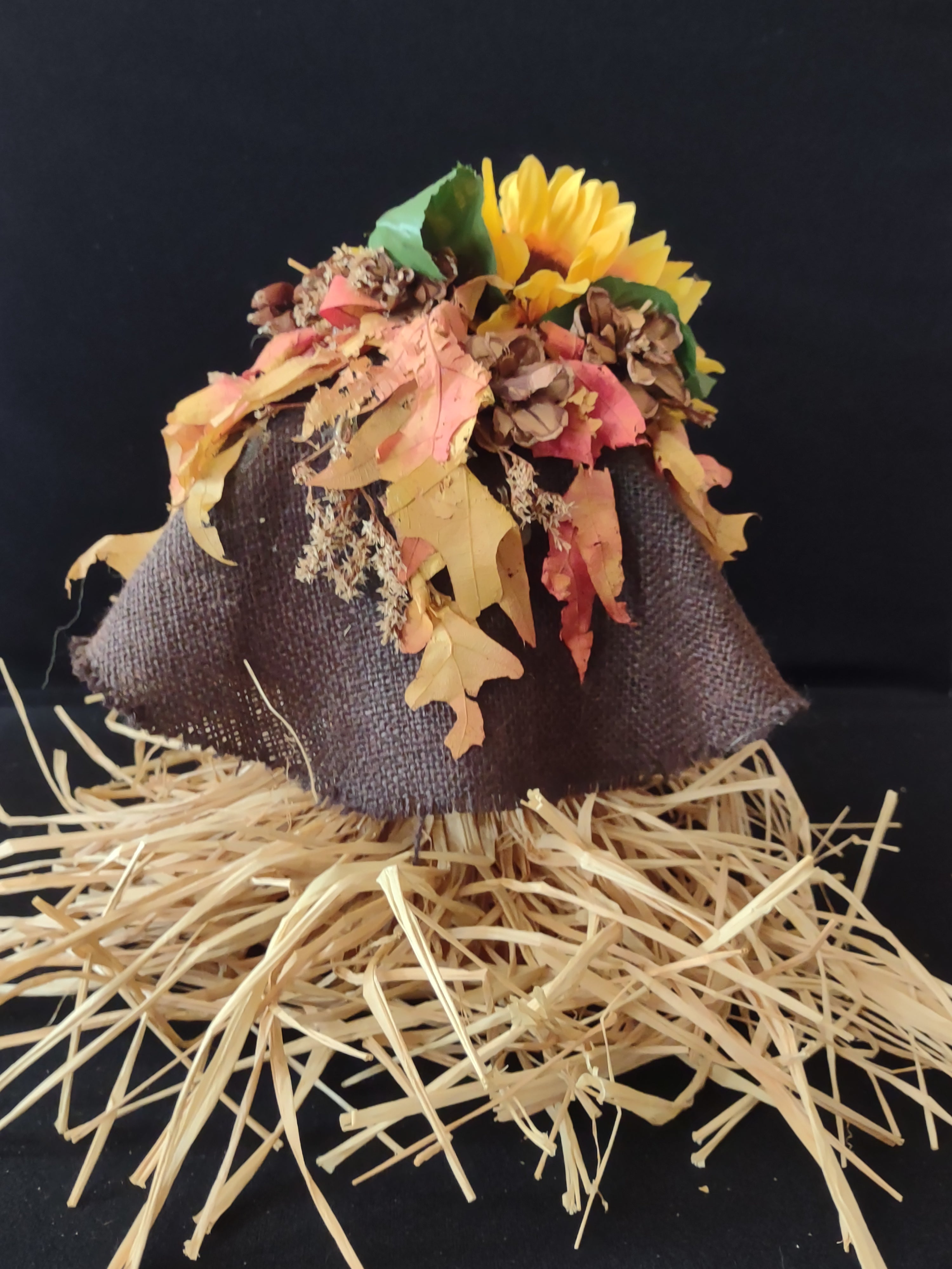 Halloween/Fall Hand Made Terra Cotta Pot Scarecrow Head (Lot 3361)