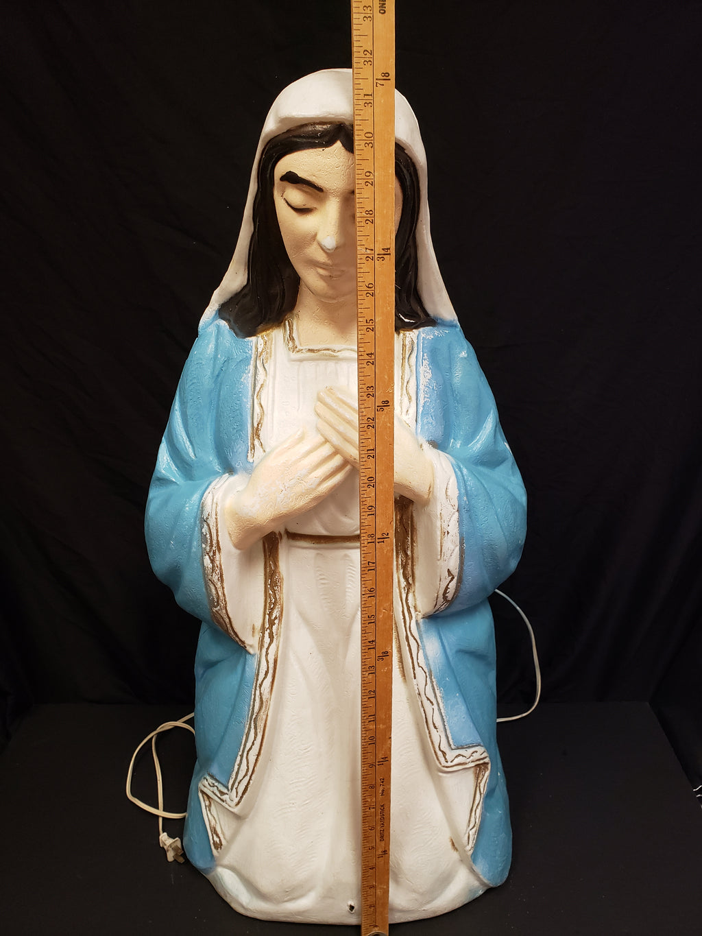 Vintage Christmas Outdoor Blow Mold Nativity Mary Figurine 32" (lot 2242)