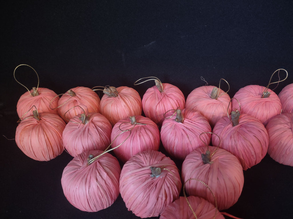 Lot of 17 Pink Twine Apple Christmas Ornament (lot 1687)