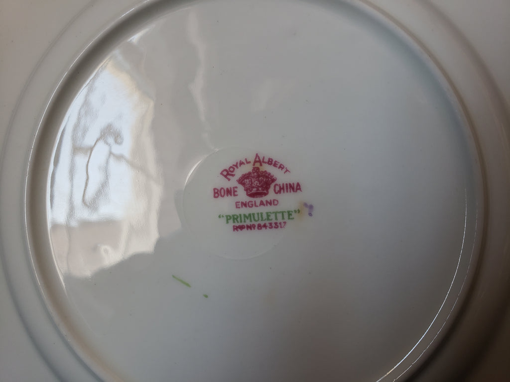 Vintage Royal Albert Primulette Square Dessert Plate 6-3/4" (lot 2029)