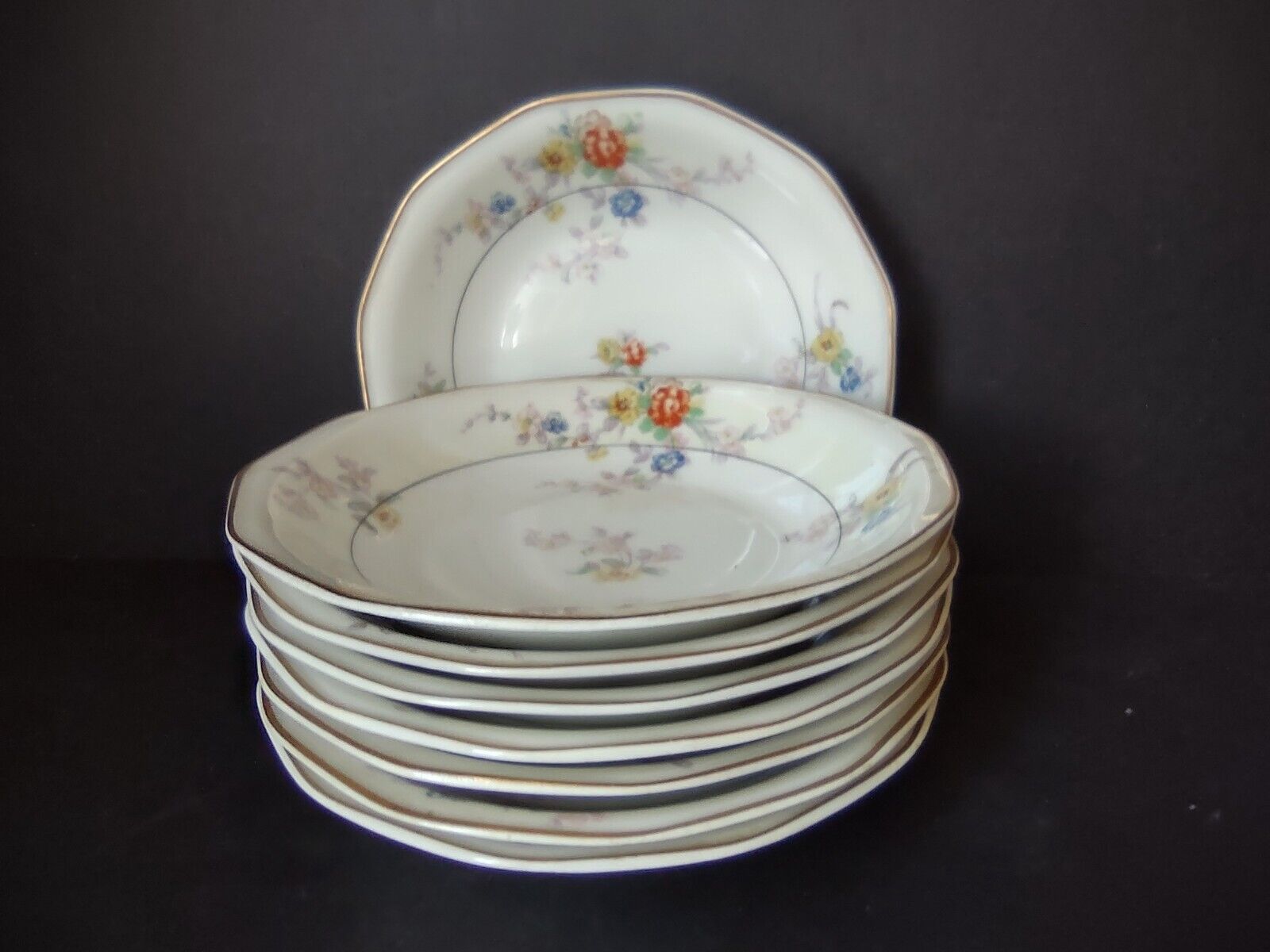 Haviland Limoges White Jewel 8 x Cream Soup Bowl Floral (lot 799')
