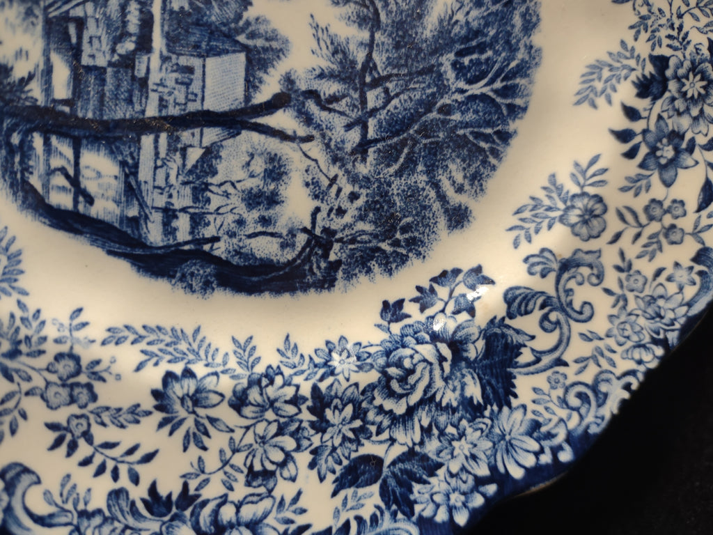 Vintage Johnson Brothers 6" Plate Mill Stream Blue Set Of 2 IMPERFECT (Lot 5583)