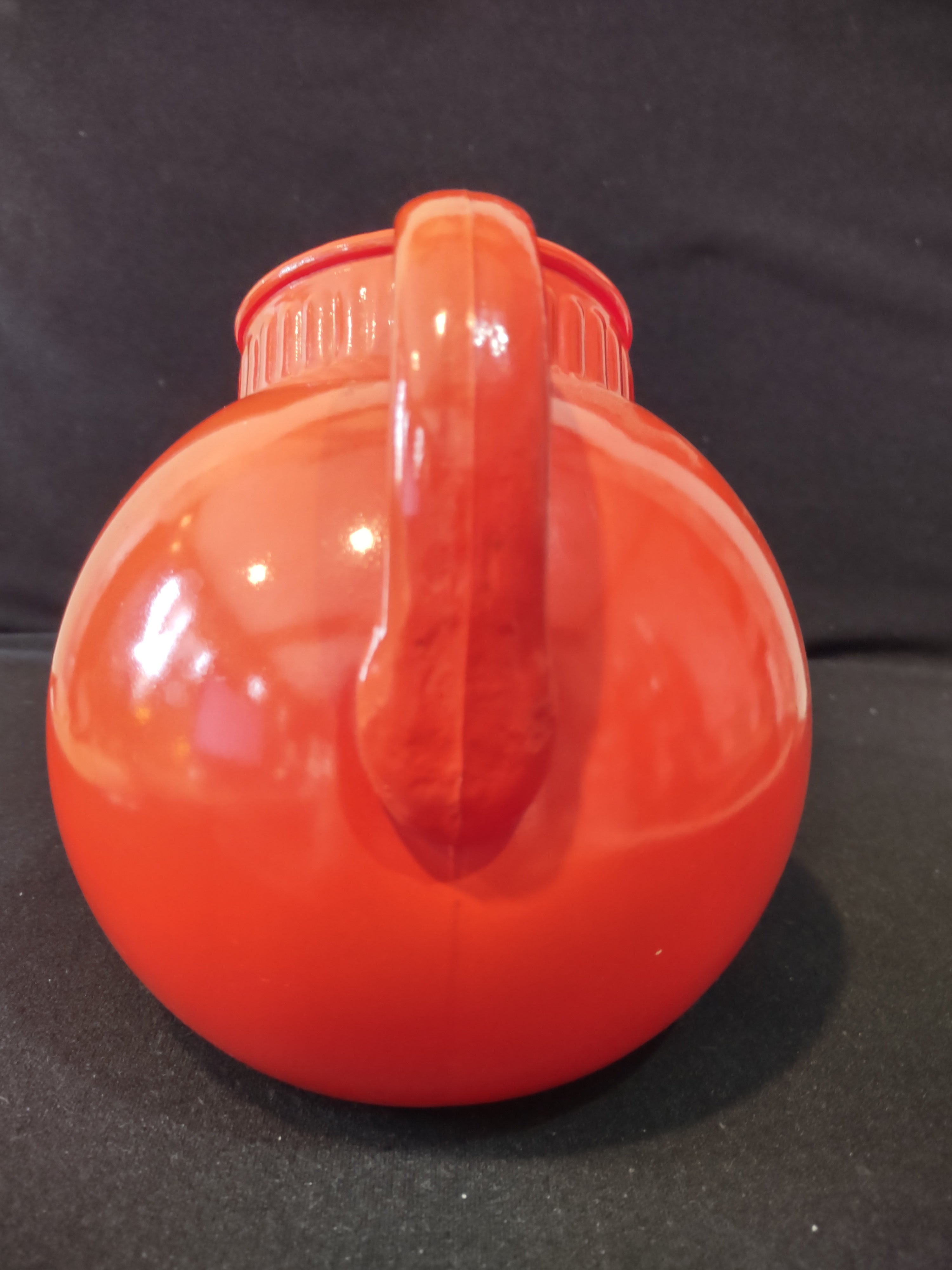 Vintage Anchor Hocking Orange Halloween Fire King Tilt Ball Pitcher (Lot 3073)
